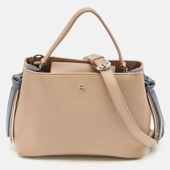 Aigner Beige Leather Top Handle Bags